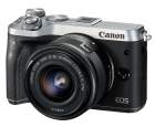 Aparat cyfrowy Canon  EOS M6 srebrny + ob. 15-45 IS STM czarny 