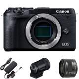 Canon EOS M6 Mark II  + obiektyw 15-45 + zasilacz CA-PS700 + adapter DR-E17 