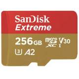 Sandisk microSDXC 256 GB Extreme 190MB/s A2 C10 V30 UHS-I U3 + adapter