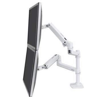 Ergotron LX Dual Stacking Arm uchwyt biurkowy na dwa monitory z wysokim punktem montazowym biały