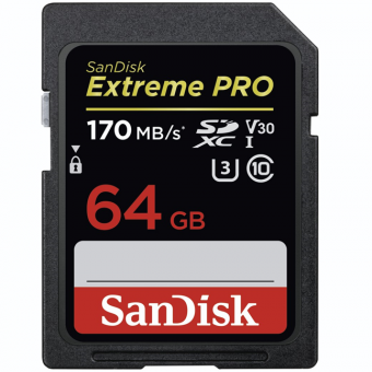 Sandisk SDXC EXTREME PRO 64GB 170MB/s V30 UHS-I U3