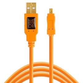 Tethertools KABEL USB 2.0 - Mini-B 8-Pin 4.6m pomarańczowy