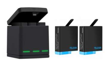 Telesin Ładowarka trójkanałowa box dla GoPro Hero 8 + 2 baterie GP-BNC-801
