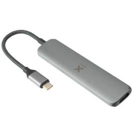 Xtorm Adapter USB-C Hub 4-in-1 (pleciony kabel) szary 