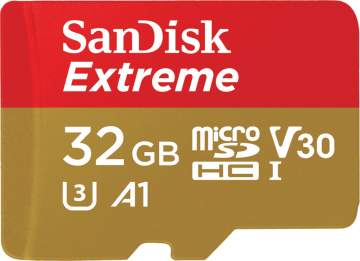 Sandisk microSDHC 32 GB EXTREME 100MB/s A1 C10 V30 UHS-I U3 + adapter SD + Rescue Pro Deluxe 