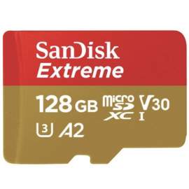 Sandisk microSDXC 128 GB Extreme Sport 190MB/s A2 C10 V30 UHS-I U3 + adapter