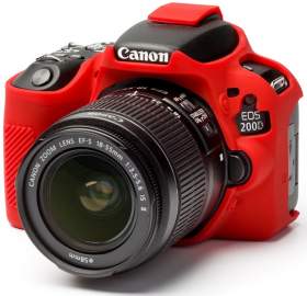 EasyCover Osłona gumowa dla Canon 200D/250D czerwona