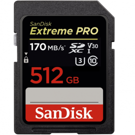 Sandisk SDXC EXTREME PRO 512 GB 170MB/s· V30 UHS-I U3