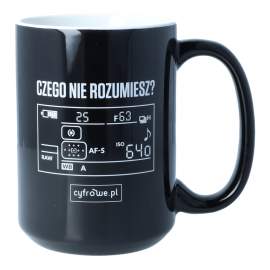 Cyfrowepl Kubek czarny grafika Czego nie rozumiesz 2025