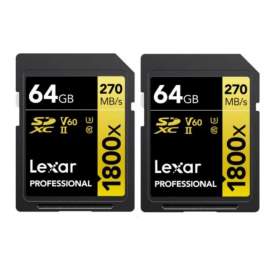 Lexar Pro 64GB 1800x U3 V60 UHS-II 2pack