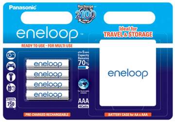 Panasonic Eneloop AAA 750 mAh 2100 cykli 4szt. + futerał