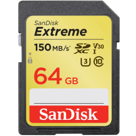 Sandisk SDXC EXTREME 64GB 150MB/s V30 UHS-I U3