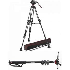 Manfrotto Zestaw wideo 645 Alu Fast Twin z głowicą 504X + Monopod MVMPROA4 Gratis