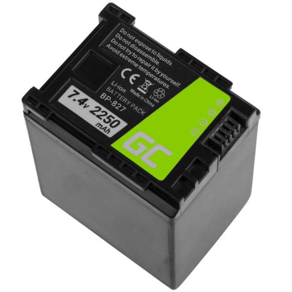 Akumulator Green Cell P-808 BP-809 BP-827 do Canon HF G10 S10 S21 S30 S100 S200 FS11 HF11 HF20 LEGRIA 7.4V 2250mAh