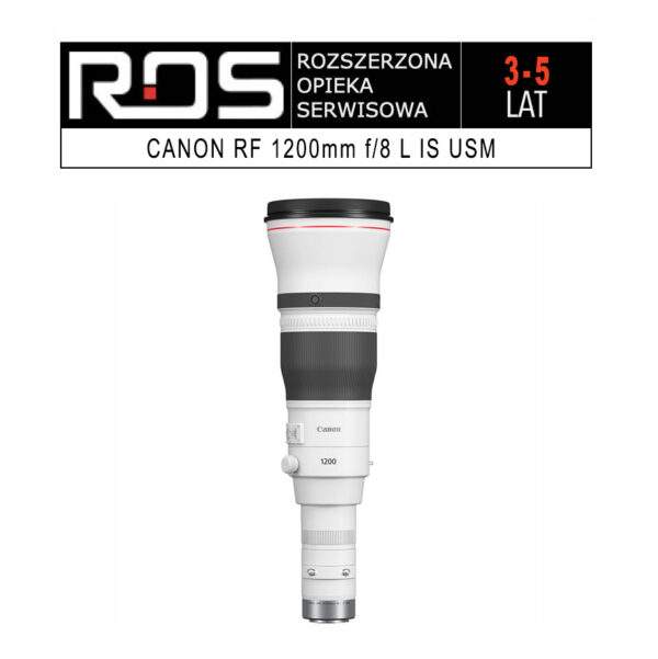 Canon rozszerzona opieka serwisowa dla RF 1200 mm f/8 L IS USM na 3 lata