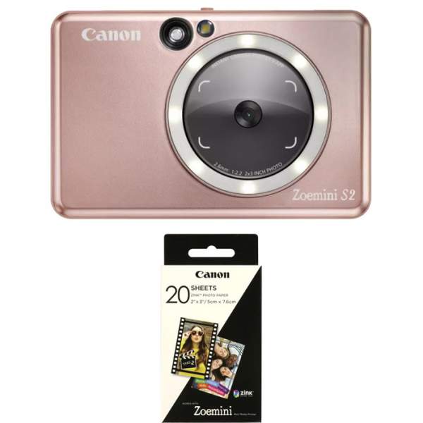 Aparat Canon Zoemini S2 różowe złoto + papier ZP-2030      