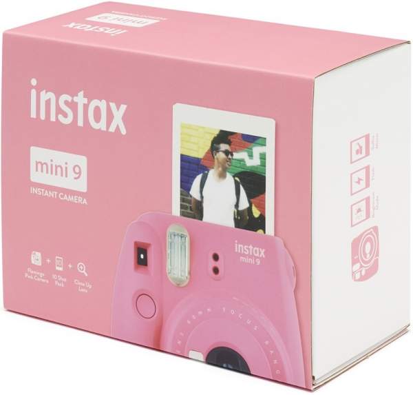 Aparat FujiFilm Instax BOX Mini 9 + wkład 10 szt. flamingowy różowy