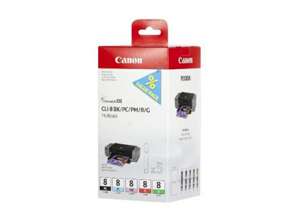 Tusz Canon CLI-8 BK/PC/PM/R/G Multipack
