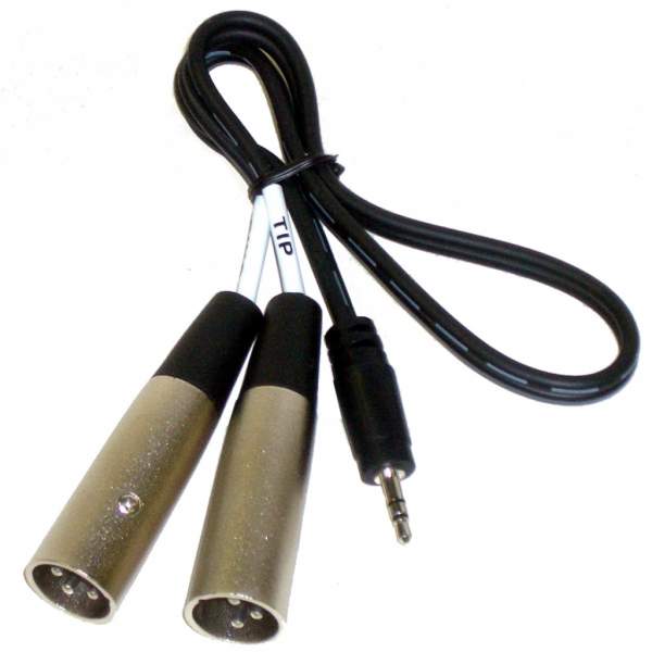 Kabel Azden przewód MX-2 prosty 3.5mm TRS / podwójny 3-pin XLR (męski)