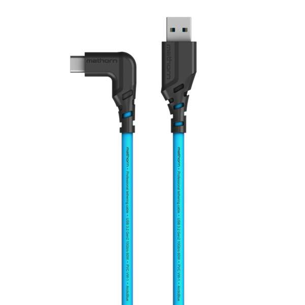 Mathorn MTC-501 USB A - USB C 5m Arcticblue kątowy 