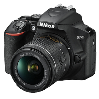 Lustrzanka Nikon D3500 + ob. AF-P DX 18-55 f/3.5-5.6G