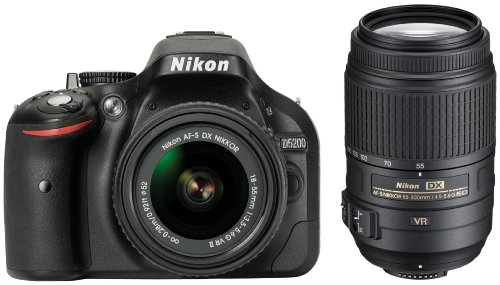 Lustrzanka Nikon D5200 czarny + ob. 18-55 VR II + 55-300 VR