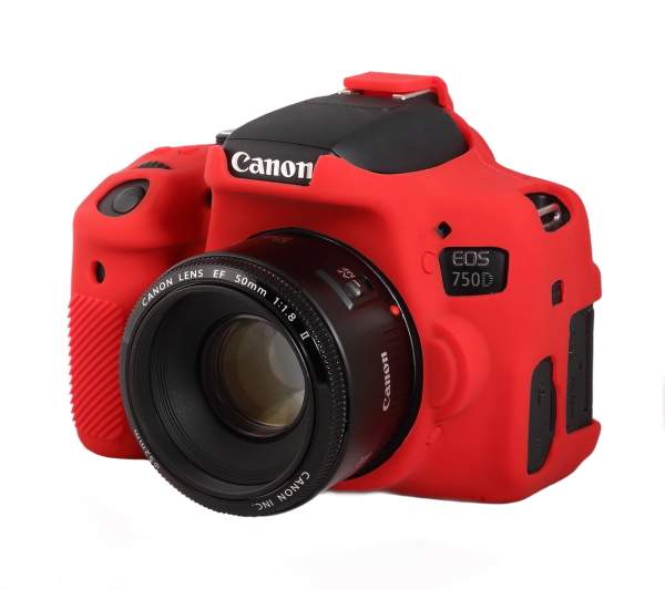 Zbroja EasyCover osłona gumowa dla Canon 750D czerwona