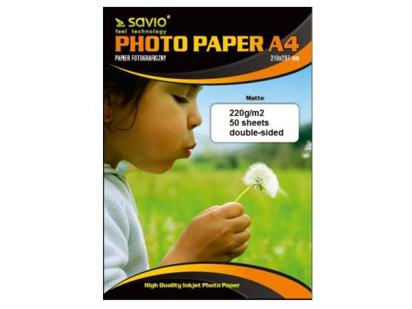 Papier SAVIO PA-10 A4 220g/m2 50 szt. mat dwustronny