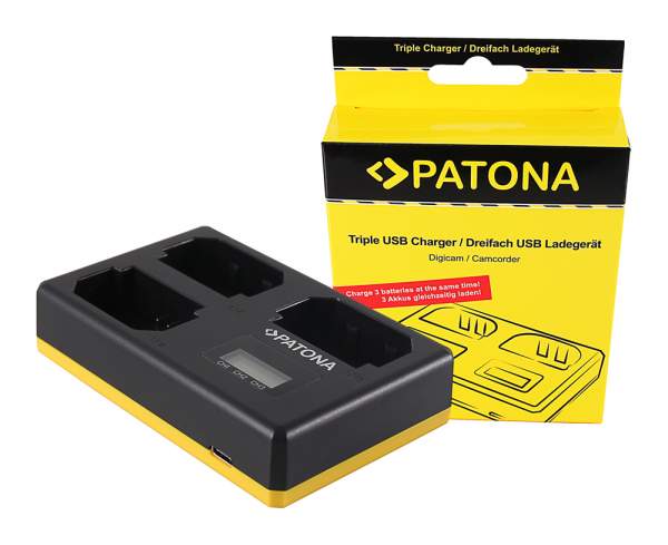 Ładowarka Patona Potrójna USB  do Sony NP-FZ100 A7 III