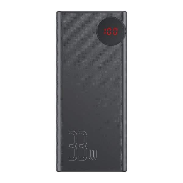 Baseus Powerbank 30000mAh z wyświetlaczem Mulight 2x USB, QC 3.0, PD (czarny)