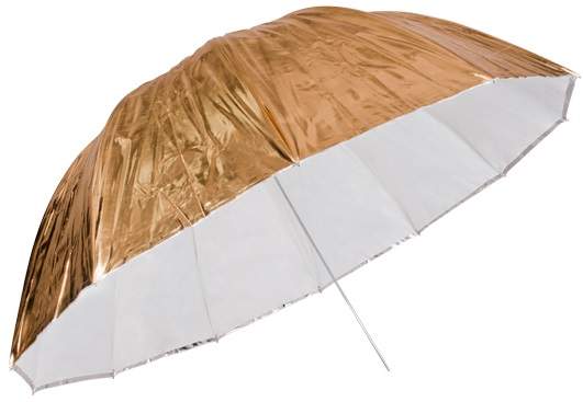 Parasol FreePower złoto-srebna 135 cm z wewnętrznym dyfuzorem, głęboka