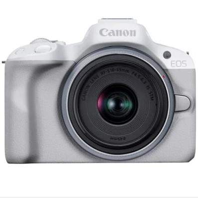 Aparat cyfrowy Canon EOS R50 biały + RF-S 18-45 mm f/4.5-6.3 IS STM - Cashback 300 zł