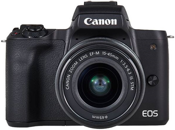 Aparat cyfrowy Canon EOS M50 + ob. EF-M 15-45 mm + EF-M 22 mm czarny