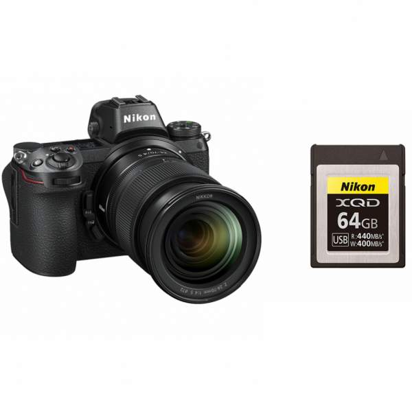 Aparat cyfrowy Nikon Z6 + ob. 24-70 mm + adapter + karta Nikon XQD 64GB 