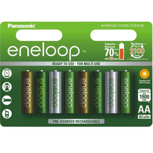 Akumulatory Panasonic Eneloop Botanic AA 1900 mAh 2100 cykli 8szt. - edycja limitowana