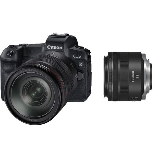 Aparat cyfrowy Canon EOS R + ob. RF 24-105 F4.0 L IS USM +ob. RF 35 F1.8 EF-R IS STM MACRO