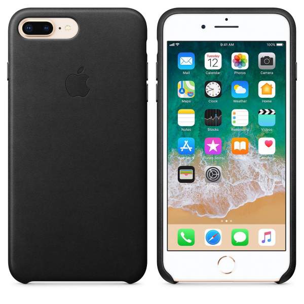 Apple Leather Case etui iPhone 8 Plus/7 Plus (czarny)