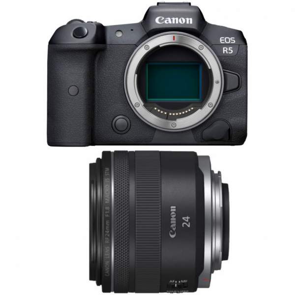 Aparat cyfrowy Canon EOS R5 + RF 24 mm f/1.8 Macro IS STM 