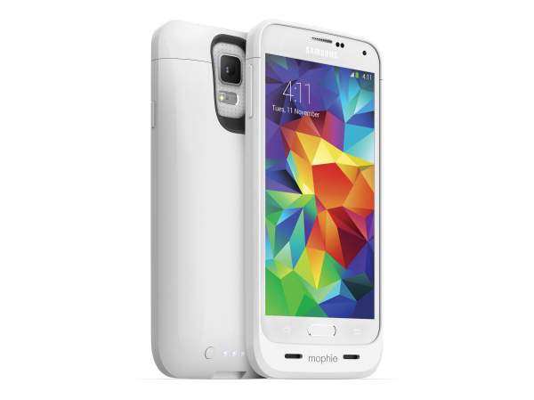 Mophie Juice Pack Galaxy S5 (kolor biały) - obudowa ochronna z wbudowaną baterią (3000 mAh)  