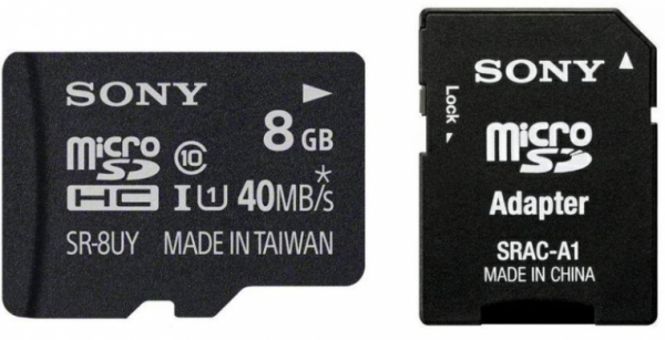 Karta pamięci Sony microSDHC 8 GB 40MB/s UHS-I C10 U1 + adapter