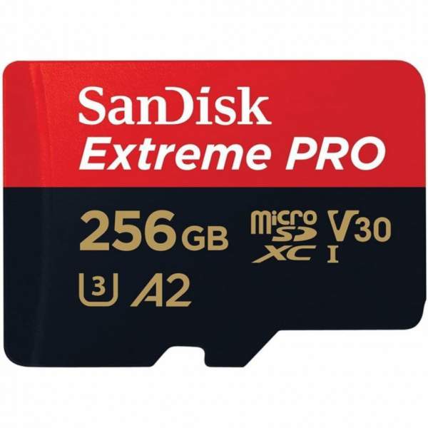 Karta pamięci Sandisk microSDXC 256 GB Extreme Pro 200MB/s A2 C10 V30 UHS-I U3 + adapter