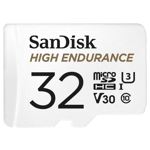 Karta pamięci Sandisk microSDHC 32GB High Endurance do rejestratorów i monitoringu + Adapter kart SD