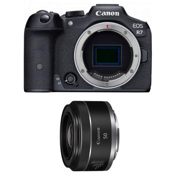 Aparat cyfrowy Canon EOS R7 + RF 50 mm f/1.8 STM