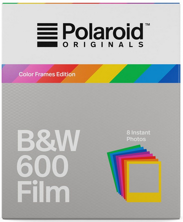 Wkłady Polaroid do aparatu serii 600 czarno-białe - kolorowe ramki - opakowanie 8 szt.