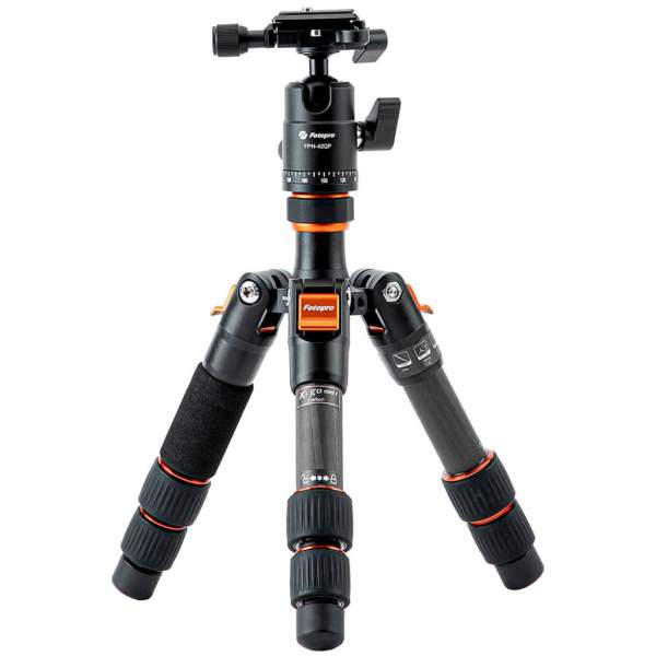 Statyw Fotopro X-go mini 2 z głowicą kulową FPH-42QP - czarno pomarańczowy