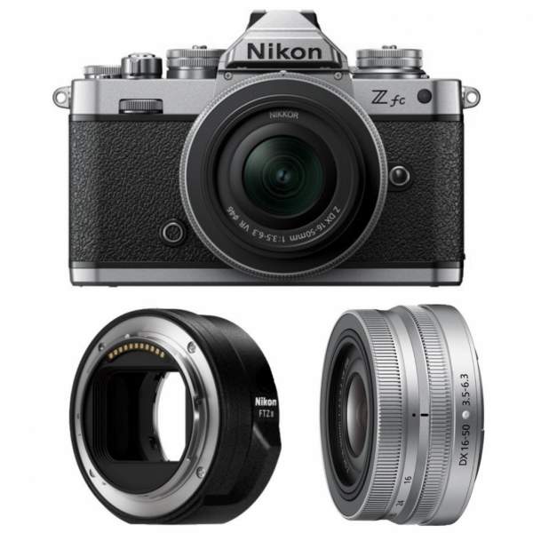 Aparat cyfrowy Nikon Z fc + 16-50 mm srebrny + adapter FTZ II -  cena zawiera Natychmiastowy Rabat 470 zł!