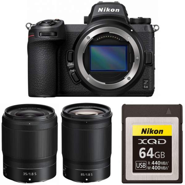 Aparat cyfrowy Nikon Z6 II + Nikkor Z 35mm F/1.8 + Z 85mm F/1.8 + karta pamięci XQD 120GB