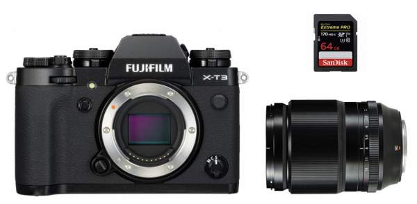 Aparat cyfrowy FujiFilm X-T3 + ob.90mm f/2 + karta 64GB - zestaw do fotografii portretowej