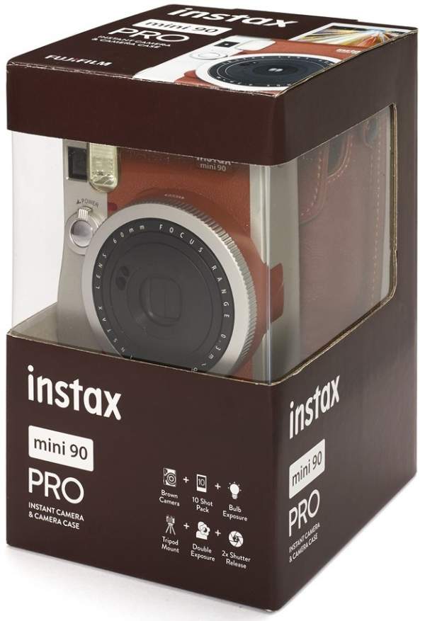 Aparat FujiFilm Instax BOX Mini 90 Neo Classic + pokrowiec + wkład 10 szt. brązowy
