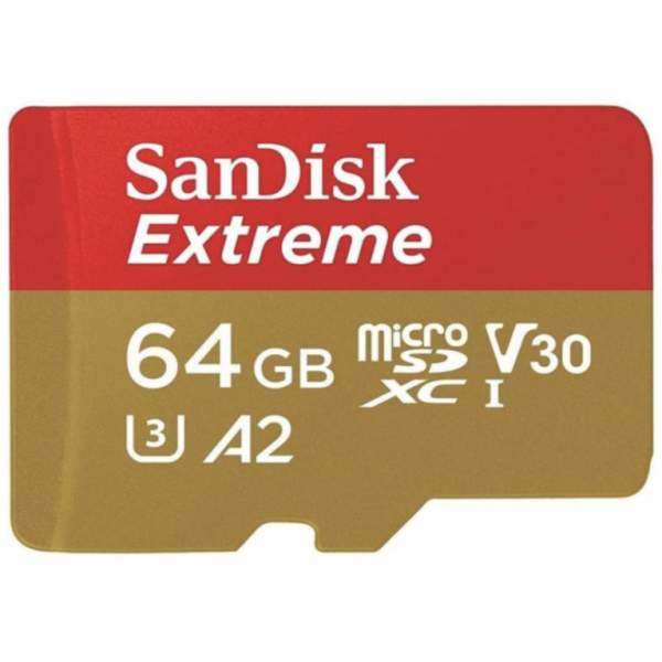 Karta pamięci Sandisk microSDXC 64 GB Extreme Sport 170MB/s A2 C10 V30 UHS-I U3 + adapter